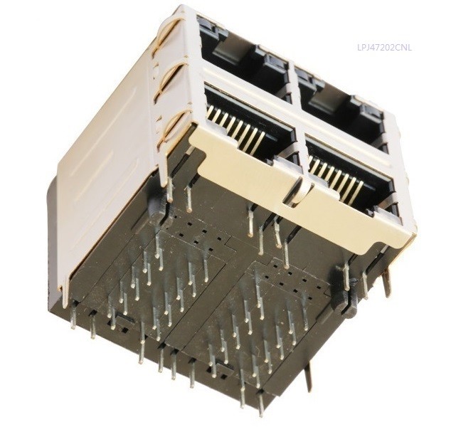 J2042H3ANL مرصوف RJ45 جاك 2X2 منفذ إيثرنت تبديل LPJ47202CNL