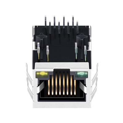 المقاوم LED Rj45 LPJ0012A73NL موصلات إيثرنت ميناء واحد سريع