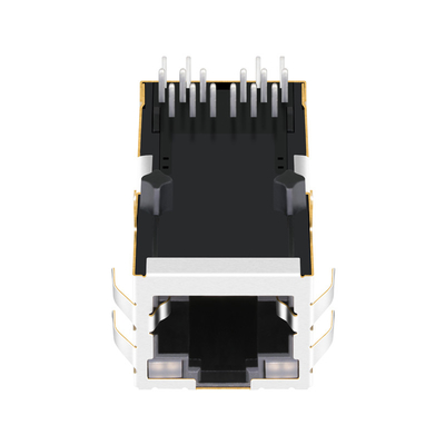 2250013-4 RJ45 جاك مع المغناطيس 1000BASE-T 1X1 Tab Up GY / GY LED