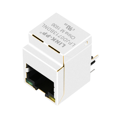 HFJV1-1G01-L12RL 1000 Base-T RJ45 موصل عمودي أصفر / أخضر المصابيح LPJD0713BDNL