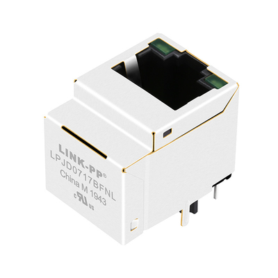 HFJV1-1G06-L11RL جيجابت RJ45 عمودي MagJack 1000 Base-T أخضر / أخضر LED LPJD0717BFNL
