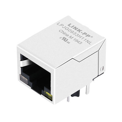 1x1 RJ45 رابط مع 1000Base-T المغناطيس المتكامل LPJG0933H11NL