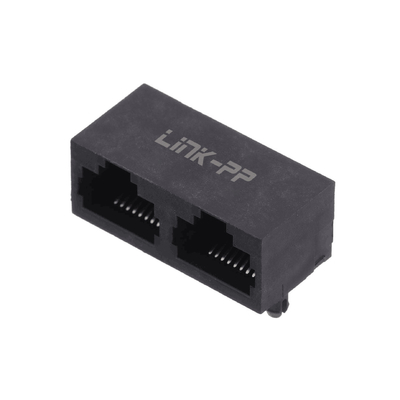منفذ مزدوج غير محمي 8p8c 1x2 RJ45 جاك موصل E5J88-00AJG2-L