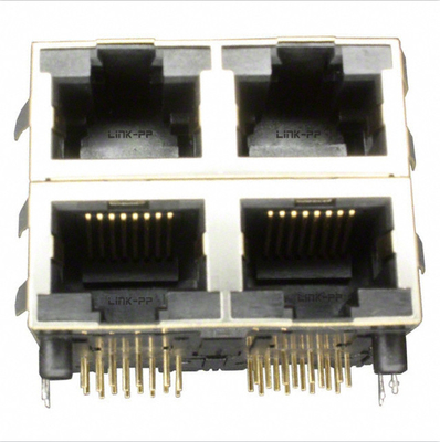 RJSAE538004 المتراكم RJ45 2X2 منفذ الاتصال متوافق مع ROHS