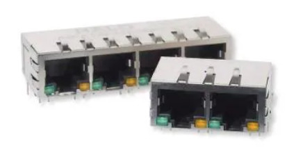 1x4 RJ45 Connector HFJ14-1G01ER-L12RL لتطبيق Gigabit Ethernet