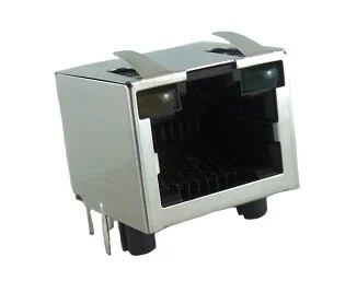 8P8C جاك وحدات RJHSEL38H 1x1 محمي مع مصابيح LED