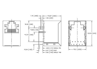 JXD3-0003NL Equivalent Ethernet Connectors EXT TEMP عمودي RJ45 MAG