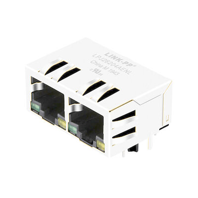 LPJ26204AENL RJ45 وثنائي المنافذ Magjack، 10 / 100BT رابط الصليب Pluse وJ8064D628ANL