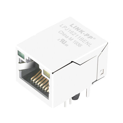 HR915340A منفذ واحد 100 Base-T RJ45 موصل الزاوية اليمنى LPJ16211BENL