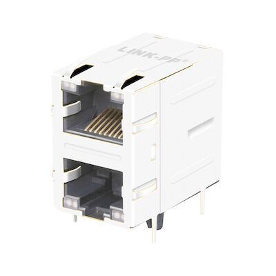 6368011-4 موصل RJ45 بمنفذ 2x1 بدون مغناطيس LPJE17200A31NL