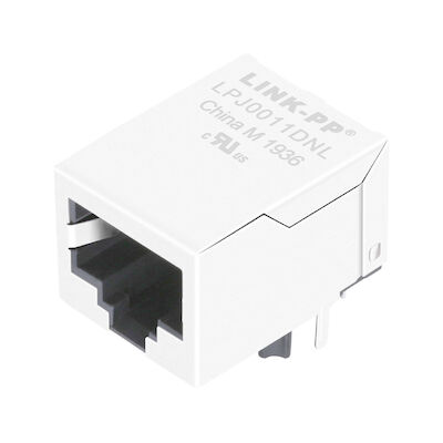 HFJ11-2450E-S1RL، LPJ0011DNL واحد ميناء بزاوية Rj45 موصل مع المغناطيسية