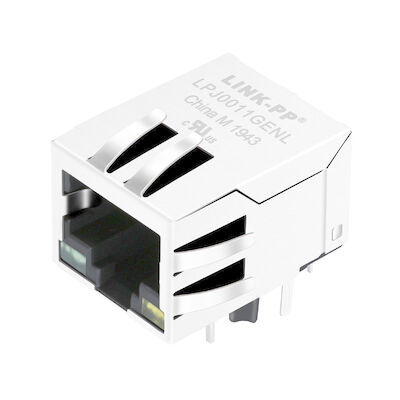 13F-64ERGYDPZ2NL المغناطيسي RJ45 جاك LPJ0011GENL ، 1x10 / 100Base-T الدرع W / المصابيح