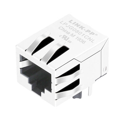 HR901131C منفذ واحد RJ45 مقابس معيارية LPJG0801CNL RJ45 بدون إصبع Emi LED