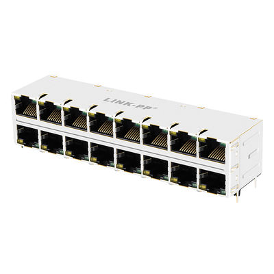 2 X 8 ميناء مرصوف RJ45 HUB بطاقة PC الواقية مع EMI فنجر 0810-2H8R-28