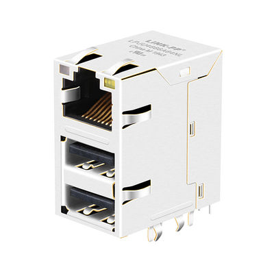 RJMG2310228A0ER 1000 Base-T 10p8c مقبس شبكة مغناطيسي Rj45 مدمج مع USB مزدوج