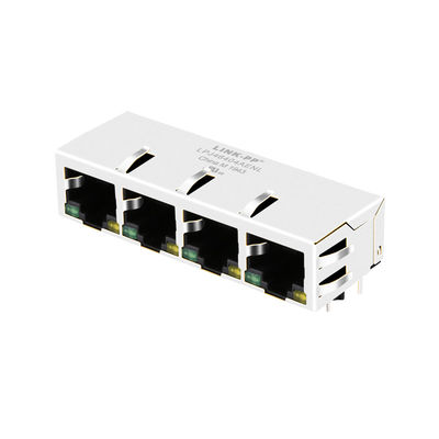 JXD0-4005NL RJ45 الاتصال الأنثوي 1x4 منفذ 8pin مع LED