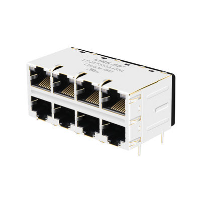 JX20-0254NL 2x4 Port 10/100 Base-T G / O Led ICM Connector RJ45 Magnetic Jack