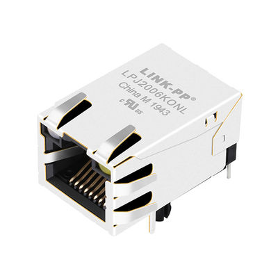 JP006821UNL 100 Base-TX Fast Ethernet 1x1 Tab-up مع مصابيح LED 8-pin RJ45