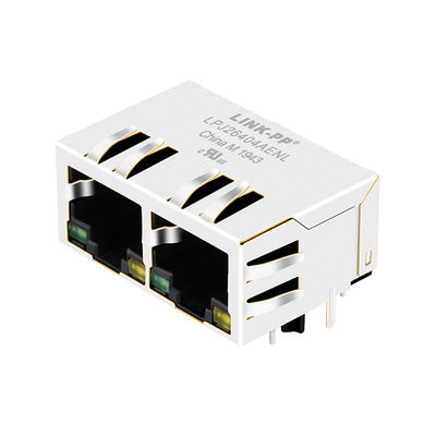 JXR8-1001NL 1x2 Port 10/100 Base-T G / Y Led إيثرنت لان بورت شبكة جاك RJ45 ICM موصل