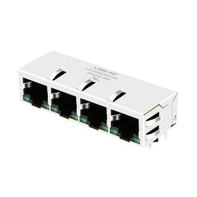 4x10 / 100Mbps PulseJack JX80-0022NL / LPJ46404AFNL الأخضر LED Rj45 موصلات