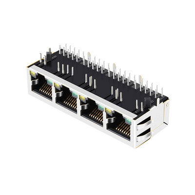 ARJ14A-MASD-AB-EMU2 1x4 متعدد المنافذ RJ45 8P8C 100Base-T Magnetics Ethernet Jack