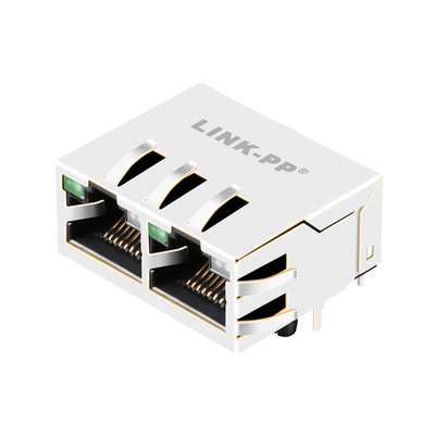 0826-1X2T-HS-F مقبس إيثرنت مغناطيسي 1000 Base-T Tab Up 1X2 Port