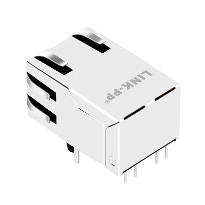 G27-111T-118 90 درجة مغناطيسية RJ45 جاك 10G Base-T Tab Up 1X1 Port with Led Shielded