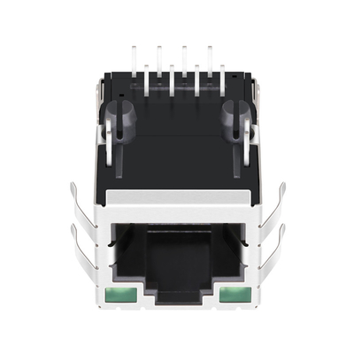 SI-80025-F 10/100 BASE-T 1x1 Port Rj45 Network Jack Tab Up محمي بمصابيح خضراء / خضراء