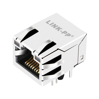 G27-122T-015 10G Base-T 1 Port POE Magnetic RJ45 Connector Tab Up محمية مع GY / GY LEDs