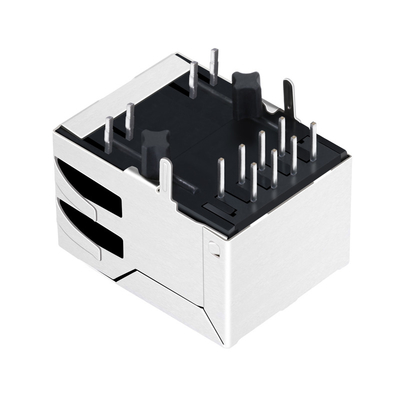 JXD0-0008NL Tab Down 10/100 Base-T 1x1 Port Ethernet Rj45 Connector أخضر / أصفر Led