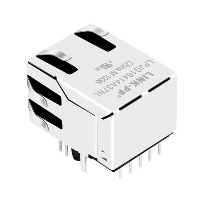 93637-8617 موصل أنثى Rj45 محمي بمنفذ واحد مع علامة تبويب LED تصل إلى 1000 Base-T