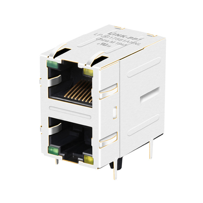 JXD9-1002NL 2x1 Port Cat6 RJ45 Magnetic Jack 100/1000 Base-T أخضر / أصفر LED