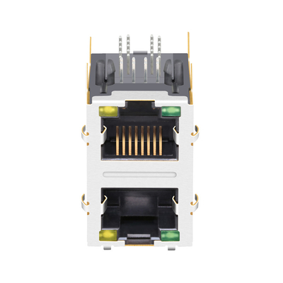 JXD9-1017NL متوافق مع LINK-PP 100/1000 Base-T 2x1 Port RJ45 موصل مغناطيسي أخضر / أصفر LED