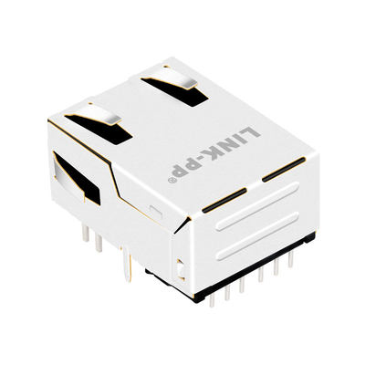 2250337-1 10G Base-T 1 Port Tab Down Low Profile RJ45 Jack مع GY / G Leds