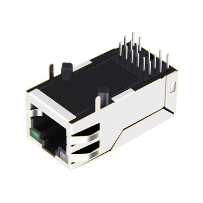 2250331-1 2.5G Base-T علامة تبويب أحادية المنفذ UP POE + RJ45 مقبس مغناطيسي مع GO / G LEDs