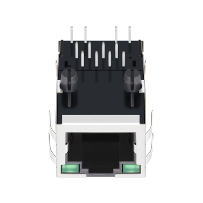 SI-80024-F 100 Base-T 1 Port Tab UP RJ45 أنثى جاك مع المصابيح الخضراء / الخضراء