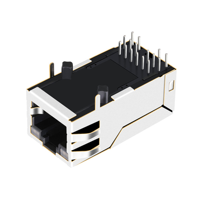 2250368-1 Tab Up 10G Base-T RJ45 MagJack Connector Single Port 4PPOE 60W with GY / GY LEDs