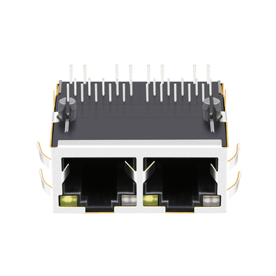 0826-1X2T-HT-F 4PPoE 60W 1x2 Port 2.5G Base-T RJ45 MagJack Tab Up مع GO / Y Led