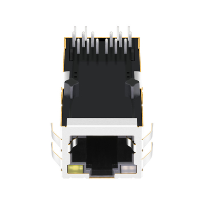 0826-1X1T-M1-F POE RJ45 MagJack 1x1 Port 1000 Base-T Tab Up مع OG / Y Led RoHS