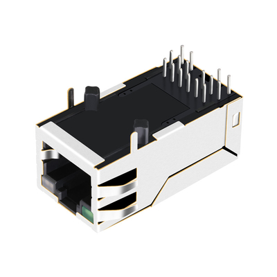 1-1840744-8 جيجابت RJ45 جاك موصل سالب 12PIN 1000 BASE-T أخضر / أخضر وبرتقالي Led