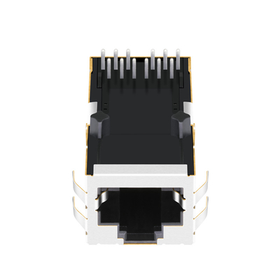 0816-1X1T-43-F 1000 BASE-T NO led Tab Up RJ45 موصل Magjack من خلال الفتحة