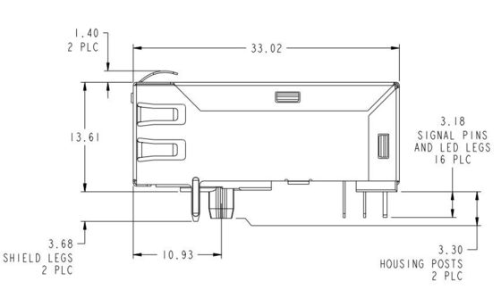 1-1840784-1 جيجابت 1000base-T Rj45 وحدات الموصل المتكاملة علامة التبويب