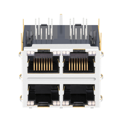 JT5-2270NL 1000 Base-T 2x2 Port Magnetic RJ45 Jacks THT 12p8c مع أنابيب خفيفة