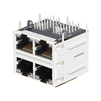 JT5-2210NL 10G Base-T 2x2 Port Rj45 Jacks JT5-2210NL 12p8c THT مع المصابيح