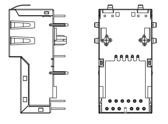 J1V-U7000NL 10GBASE-T 1X1 منفذ عمودي RJ45 موصل 4 أزواج POE 60W المدخل العلوي