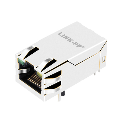 1000BASE-T 1X1 Port Tab UP PoE RJ45 MagJack مع LED JK0-0229NL