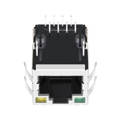 JXD1-9008NLT Tab Up منفذ واحد 100 BASE-T موصل RJ45 المغناطيسي 8P8C مع G / Y Led