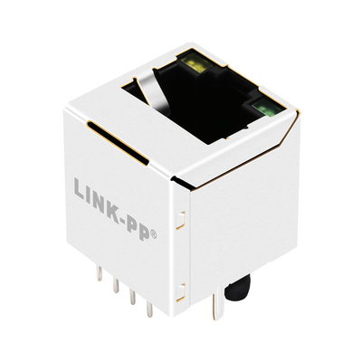 JXD2-0Z15NL 1000BASE-T منفذ واحد عمودي RJ45 MagJack أصفر / أخضر ليد