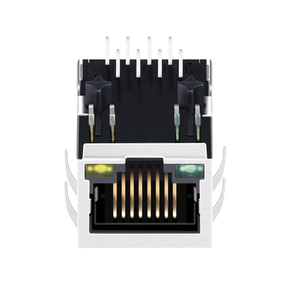 ARJM11A1-009-AB-EW2100 BASE-T 8P8C منفذ واحد RJ45 موصل مغناطيسي علامة تبويب لأسفل