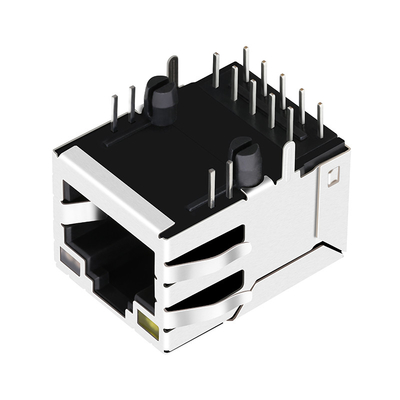 RT7-174AAK1A 100/1000 Base-T منفذ واحد RJ45 أنثى موصل تبويب أصفر / أخضر وبرتقالي Led